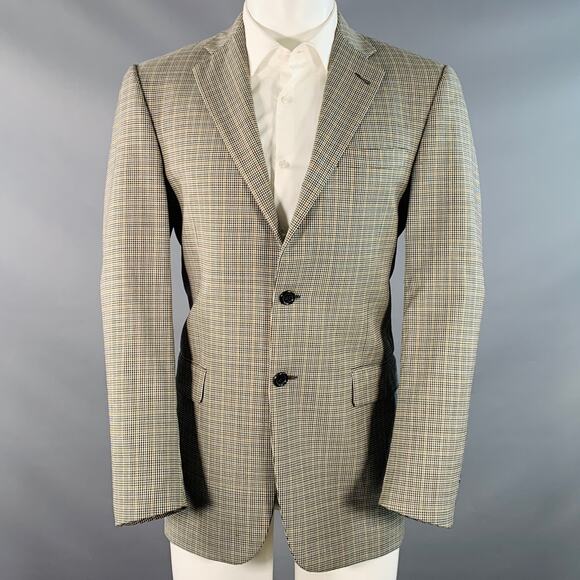BURBERRY LONDON Size 38 Black Beige White Houndstooth Wool Sport Coat - Picture 1 of 9
